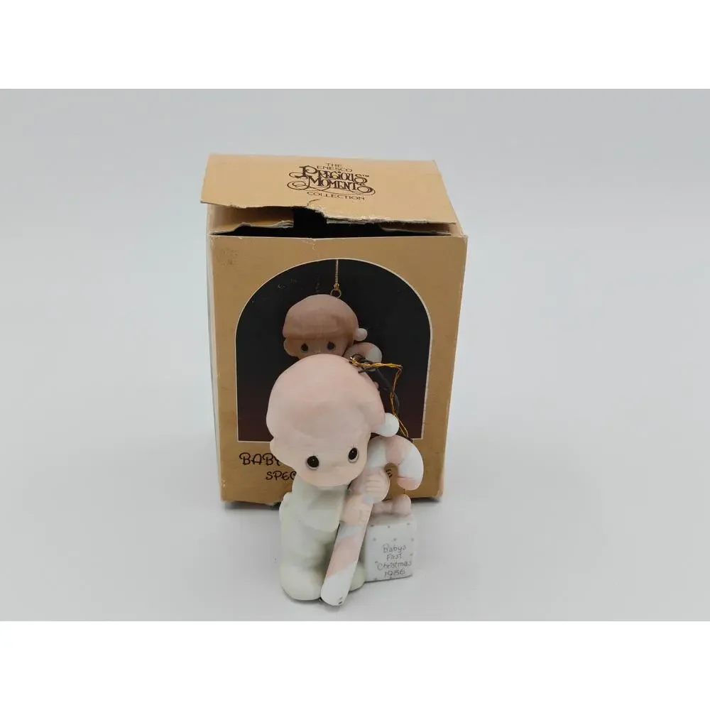 Precious Moments 102512 Baby First Christmas Enesco Candy Cane Boy Figurine 1986